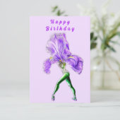 Iris Flower Ballet Dancer Carte Anniversaire (Debout devant)