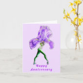 Iris Flower Ballet Dancer Jubileum Kaart (Gele Bloem)