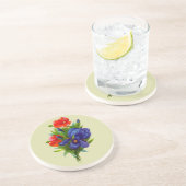 Iris Flower Bouquet Dessous de verre d'art Vintage (Côté)