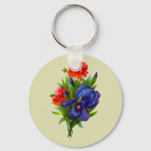  Iris Flower Bouquet Sleutelhanger