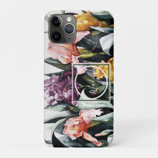 Iris Flower Garden Waterverf personaliseren iPhone 11 Pro Hoesje