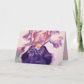 Iris Flower Get Well Bientôt Femme Carte Nom (Dos)