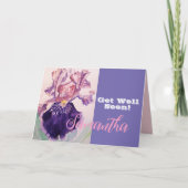 Iris Flower Get Well Bientôt Femme Carte Nom (Devant)