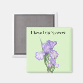 Iris Flower Magnet Magneet (Voorkant / Achterkant)
