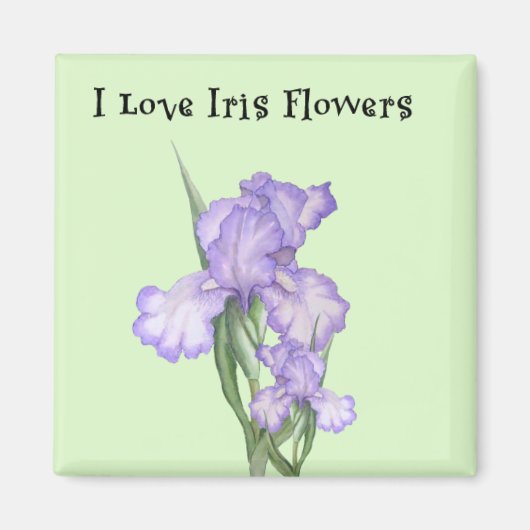 Iris Flower Magnet Magneet (Voorkant)