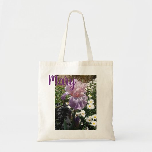 Iris Flower Paars floral Photo Canvas tas (Voorkant)