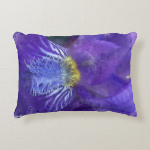 Iris Flower Paars Waterverf Accent Kussen