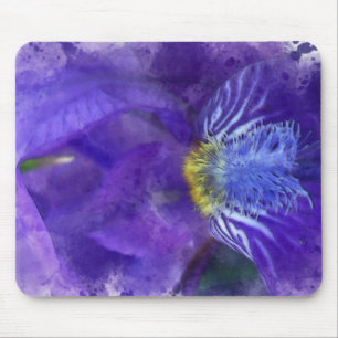 Iris Flower Paars Waterverf Muismat