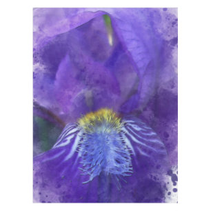 Iris Flower Paars Waterverf Tafelkleed