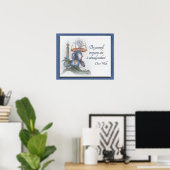 Iris flower schetch bemoediging "Wees jezelf" Poster (Thuiskantoor)