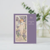 Iris Flower Series Alphonse Mucha Briefkaart (Staand voorkant)