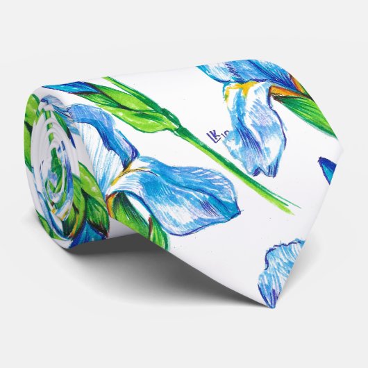 Iris flower stropdas (Opgerold)