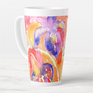 Iris Flower Waterverf schilderij Latte Mok