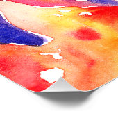 Iris Flower Waterverf schilderij Perfect Poster (Hoek)