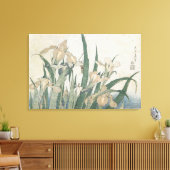 Iris Flowers and Grasshopper, c.1830-31 Canvas Afdruk (Insitu (Woonkamer))