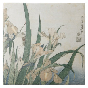 Iris Flowers and Grasshopper, c.1830-31 Tegeltje