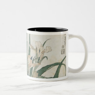 Iris Flowers and Grasshopper, c.1830-31 Tweekleurige Koffiemok