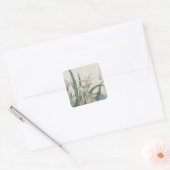 Iris Flowers and Grasshopper, c.1830-31 Vierkante Sticker (Envelop)