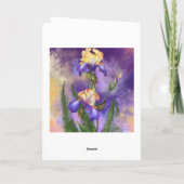 Iris Flowers Carte Saint Valentin (Dos)