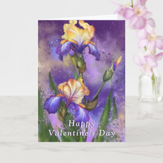 Iris Flowers Carte Saint Valentin (Orchidée)