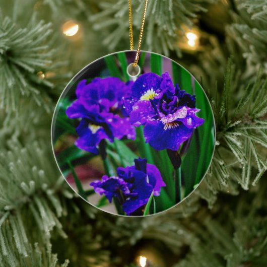 Iris Flowers Ceramic Ornament (Boom)