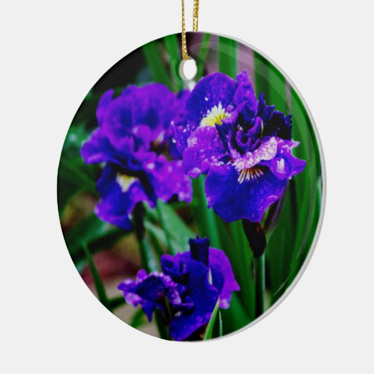 Iris Flowers Ceramic Ornament (Links)
