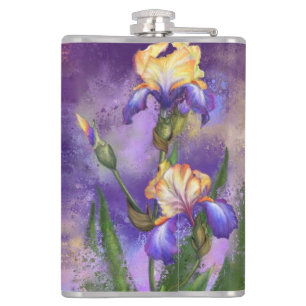 Iris Flowers Flask Heupfles