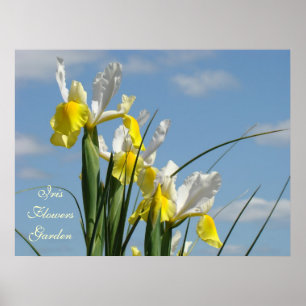 Iris Flowers Garden art prints Blue Sky Floral