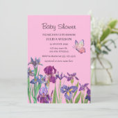 Iris Flowers Meisje Baby shower Kaart (Staand voorkant)