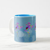 Iris (Fractuelle Bleue) ~ Mug de café Floral (Devant gauche)