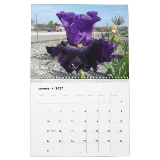 IRIS GARDEN 2012 CALENDAR KALENDER (Jan 2027)