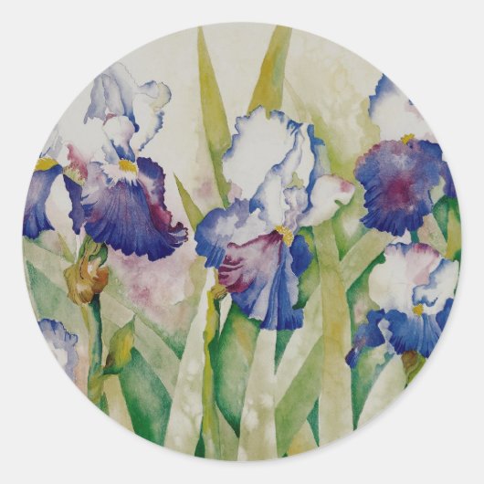 Iris Garden 2 Ronde Sticker (Voorkant)