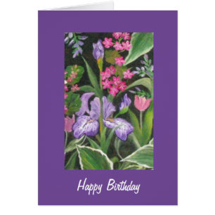 Iris Garden Birthday Kaart