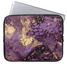 Iris Gold Ink Swirl: Laptop Sleeve