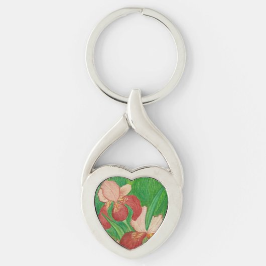 Iris hartkey Ring Sleutelhanger (Voorkant)