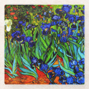 Iris, het beroemde bloemenschilderij van Van Gogh Glazen Onderzetter