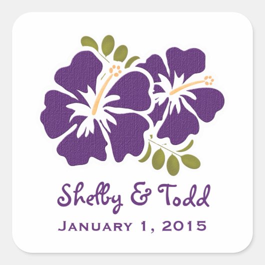 Iris Hibiscus Favor Label Stickers (Voorkant)