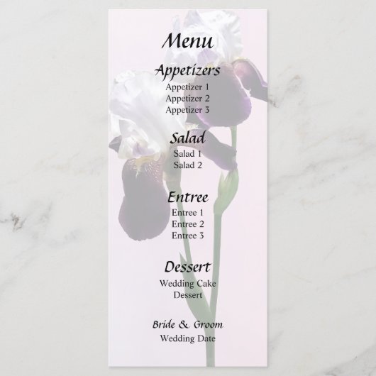 Iris in liefde menu (Voorkant)