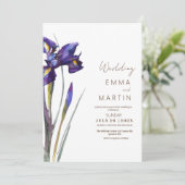 Iris Invitations pour Mariage Mariage de fleurs (Debout devant)