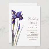 Iris Invitations pour Mariage Mariage de fleurs (Devant / Derrière)