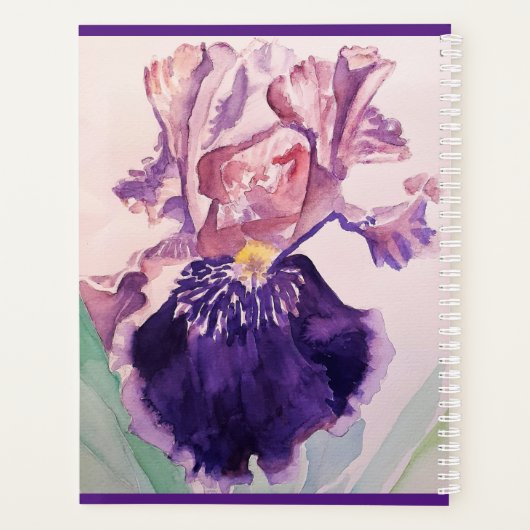 Iris iris glorieux violet fleurs d'aquarelle Art (Dos)