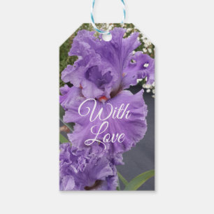 Iris Iriser Paarse Flower Floral Lavender Cadeaulabel