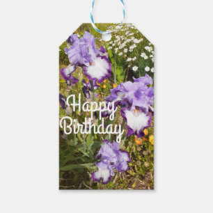 Iris Iriser Paarse Flower Floral Lavender Cadeaulabel