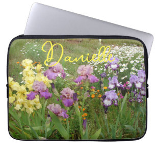 Iris irises bloemenbloemen Cottage Garden Verjaard Laptop Sleeve