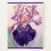 Iris irises Glorious Paarse Flower Waterverf Art Planner (Achterkant)