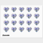 Iris Irissen Bloem Blauw Waterkleur Dank u Hart Sticker (Vel)