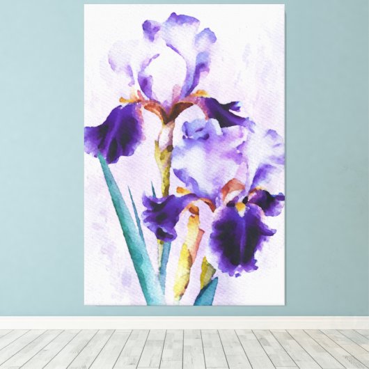 *~* Iris Irissen Bloemen Artsy Schilderen AP84 Canvas Afdruk (Insitu (Houten vloer))