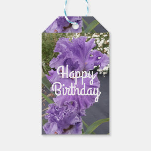 Iris Irissen Paarse Bloem Bloemrijk Lavendel Cadeaulabel