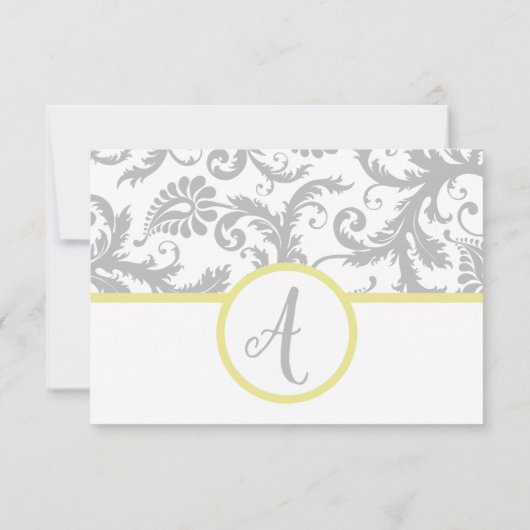 Iris jaunes & Damas gris RSVP Insérer (Dos)