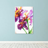Iris je was hier canvas afdruk (Insitu (Houten vloer))